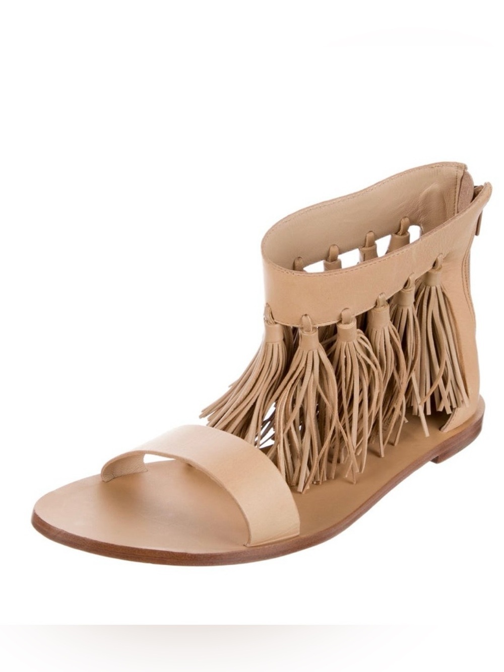 NEW Loeffler Randall Tan Fringe Gladiator Sandal